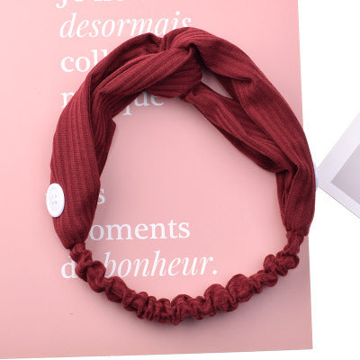 Button solid color headband