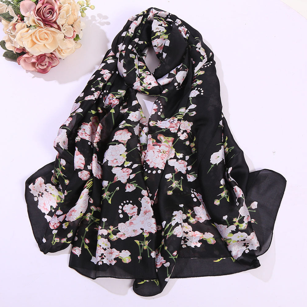 European And American Long Silk Scarf