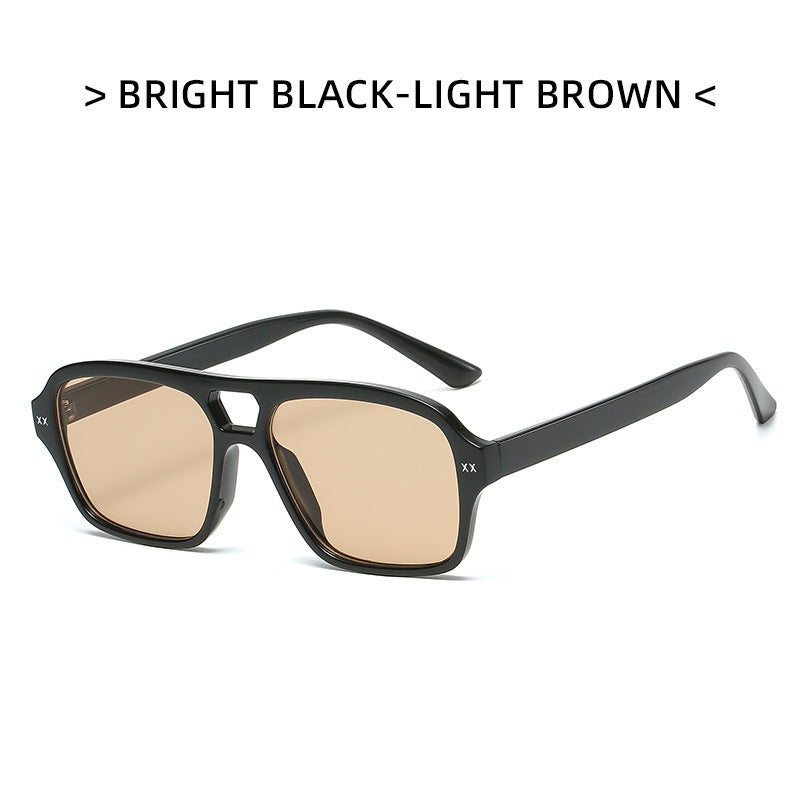 Double Bridge Polygonal Sunglasses