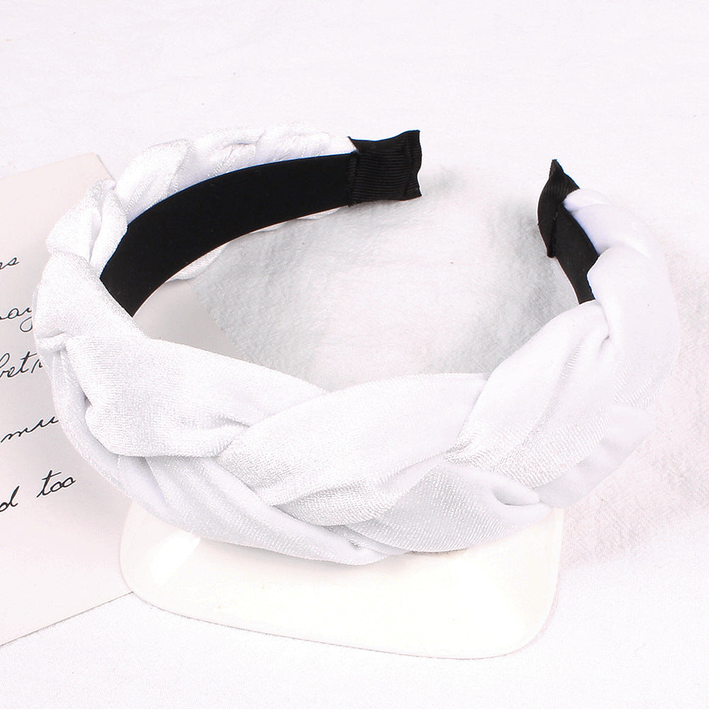 Velvet cross headband
