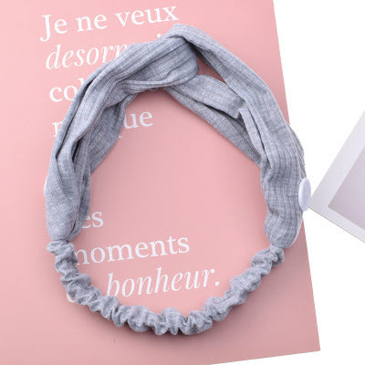 Button solid color headband