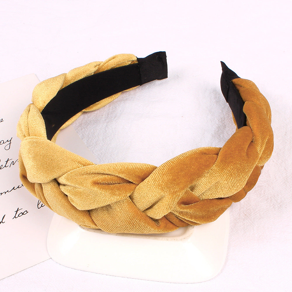 Velvet cross headband