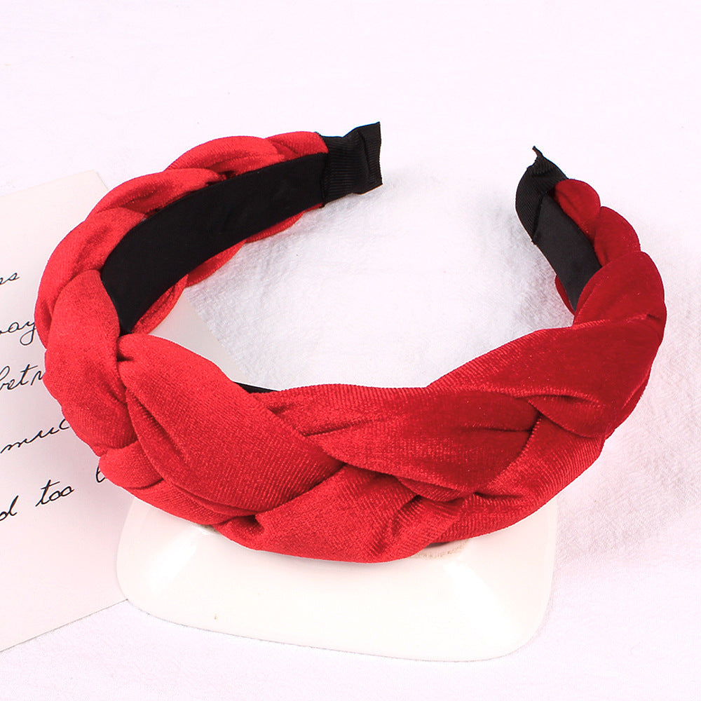 Velvet cross headband