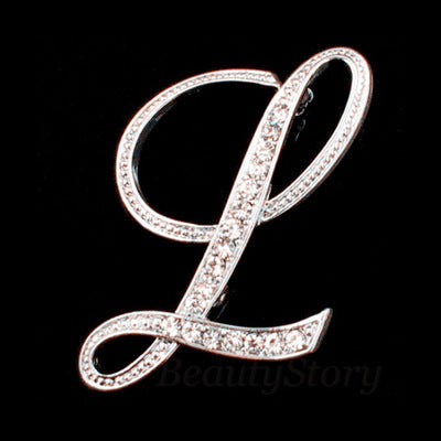 English A-Z letter brooch with diamonds