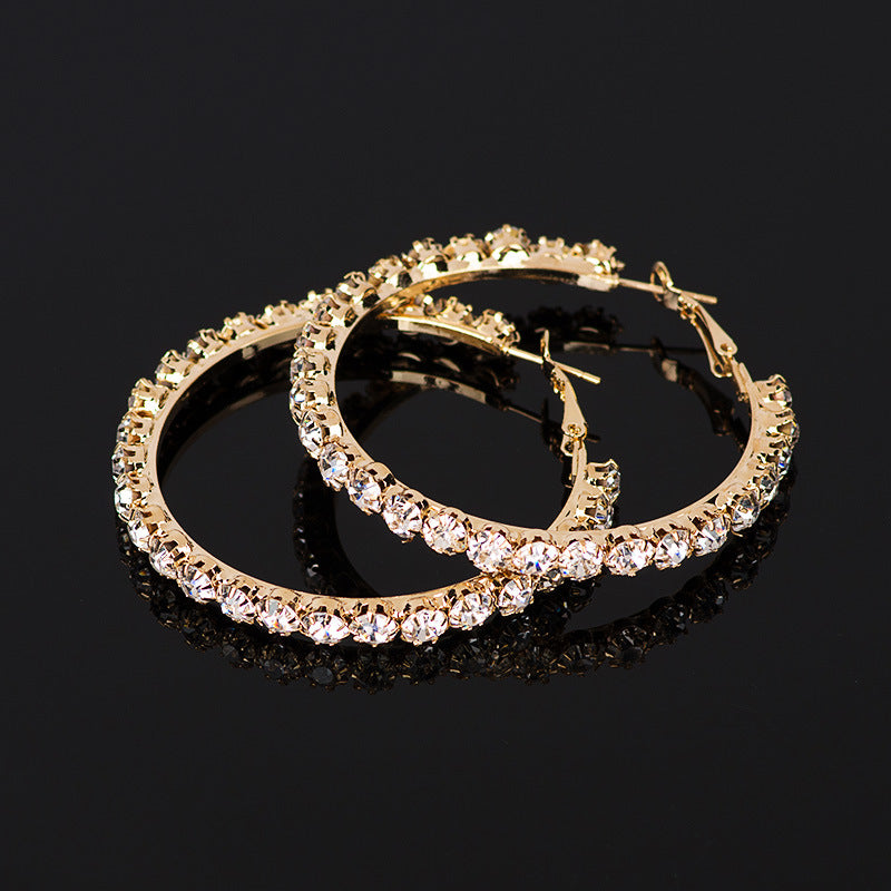Popular Geometric Diamond Rhinestone Ear Ring
