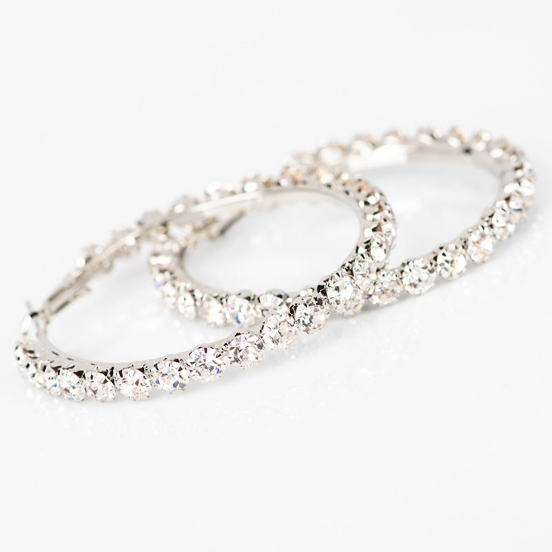 Popular Geometric Diamond Rhinestone Ear Ring