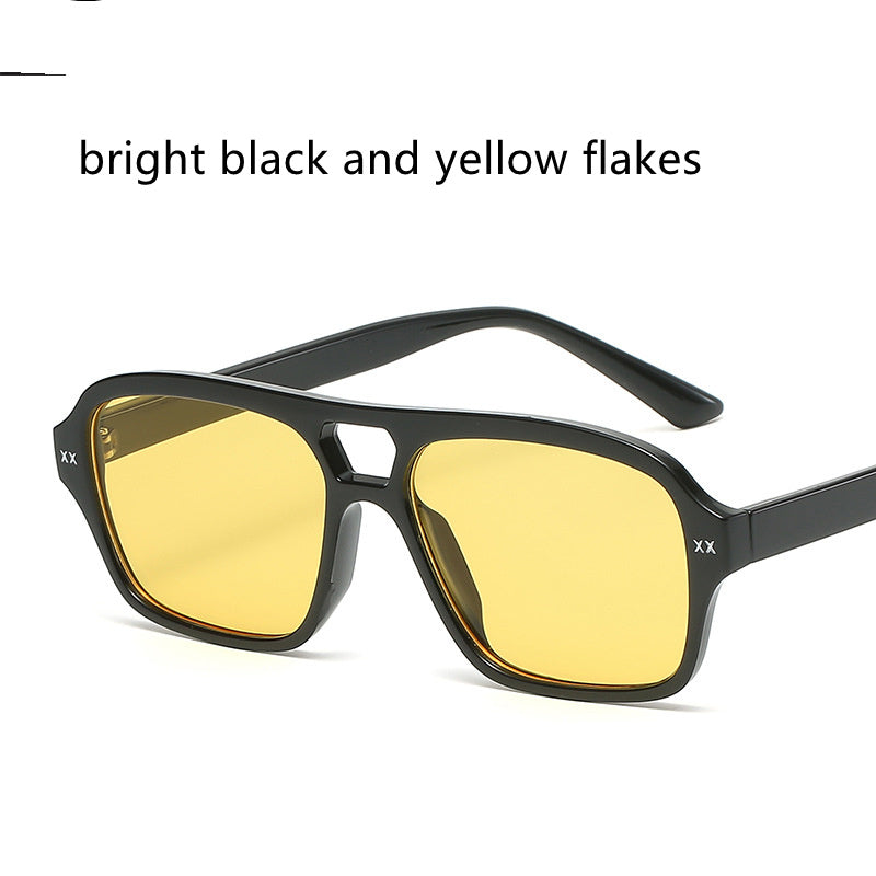 Double Bridge Polygonal Sunglasses