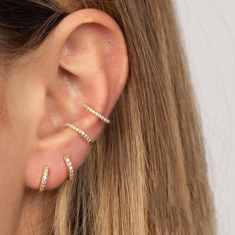 Round micro-set earrings