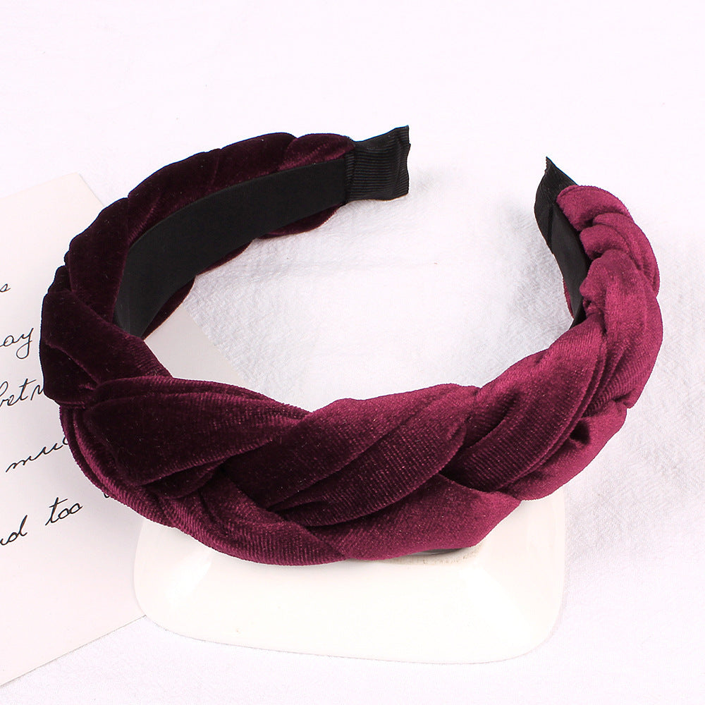 Velvet cross headband