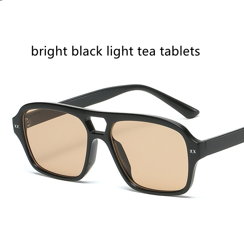 Double Bridge Polygonal Sunglasses
