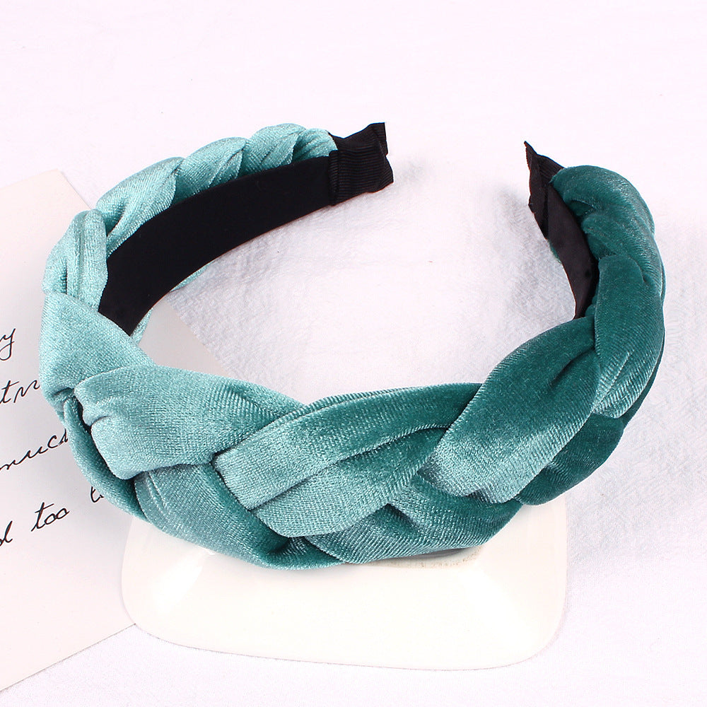 Velvet cross headband