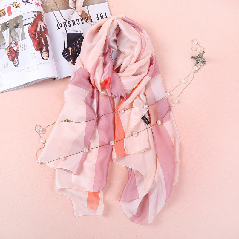 European And American Long Silk Scarf