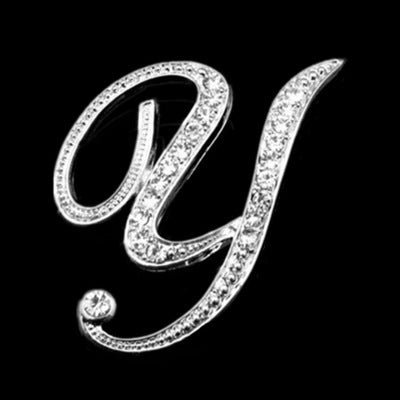 English A-Z letter brooch with diamonds