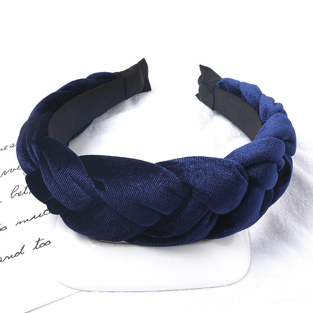 Velvet cross headband