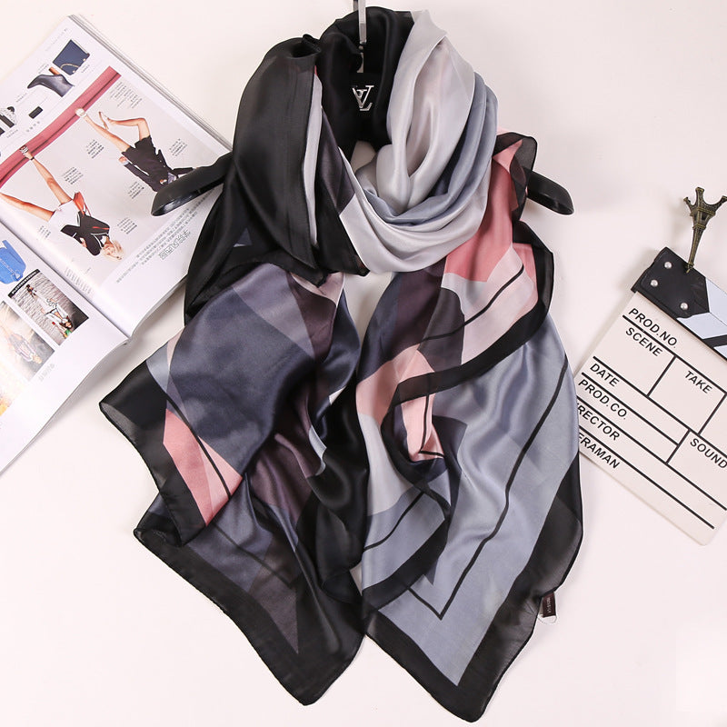 European And American Long Silk Scarf